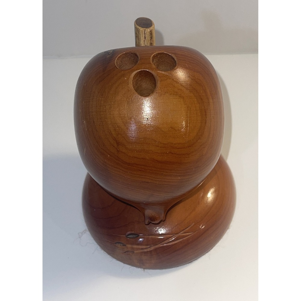 Walnut Wood Apple Pen Holder - Original Walnut Bowl Factory Store - Teacher Gift
